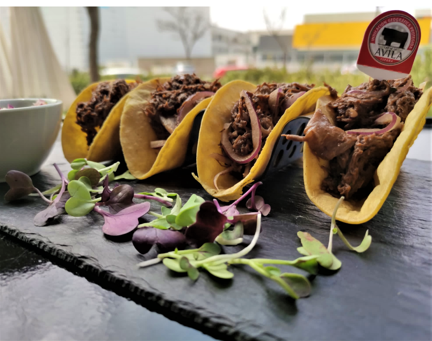 TACO DE RABO DE TORO CON PICO DE GALLO